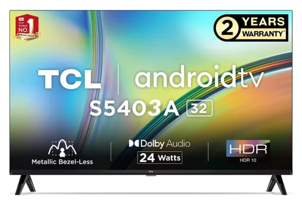 TCL S Series 83 cm (32 inch) HD Ready LED Smart Android TV with HDR 10 Support, Black