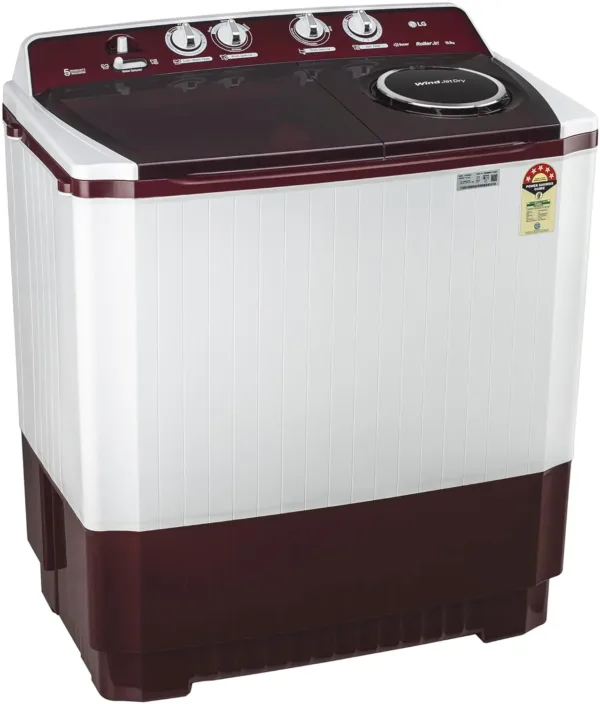 LG 8 kg 5 Star Wind jet dry Semi-Automatic Top Load Washing Machine ( Burgundy, Roller Jet Pulsator) - Image 14