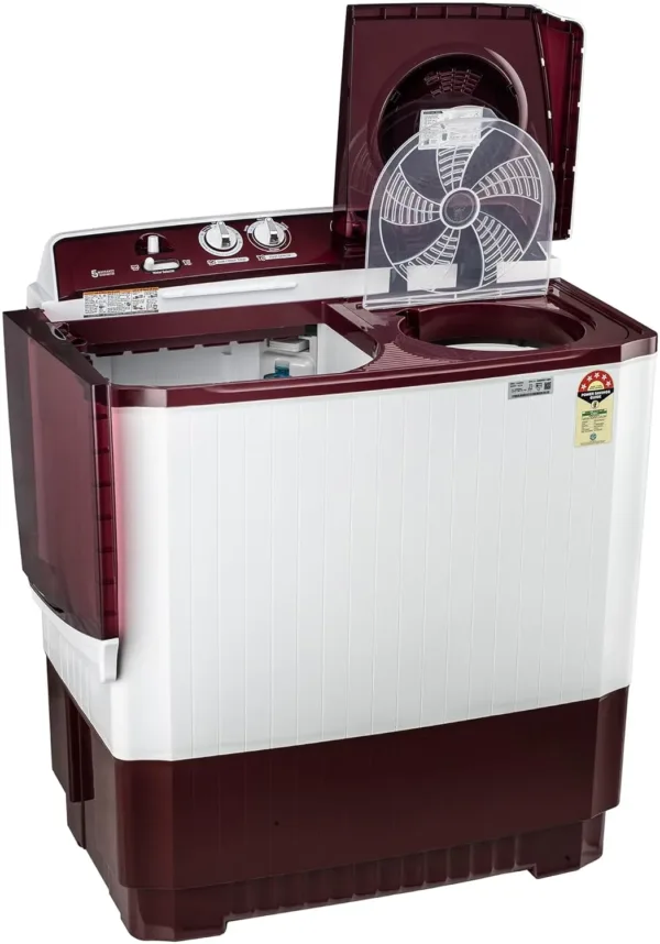 LG 8 kg 5 Star Wind jet dry Semi-Automatic Top Load Washing Machine ( Burgundy, Roller Jet Pulsator) - Image 10