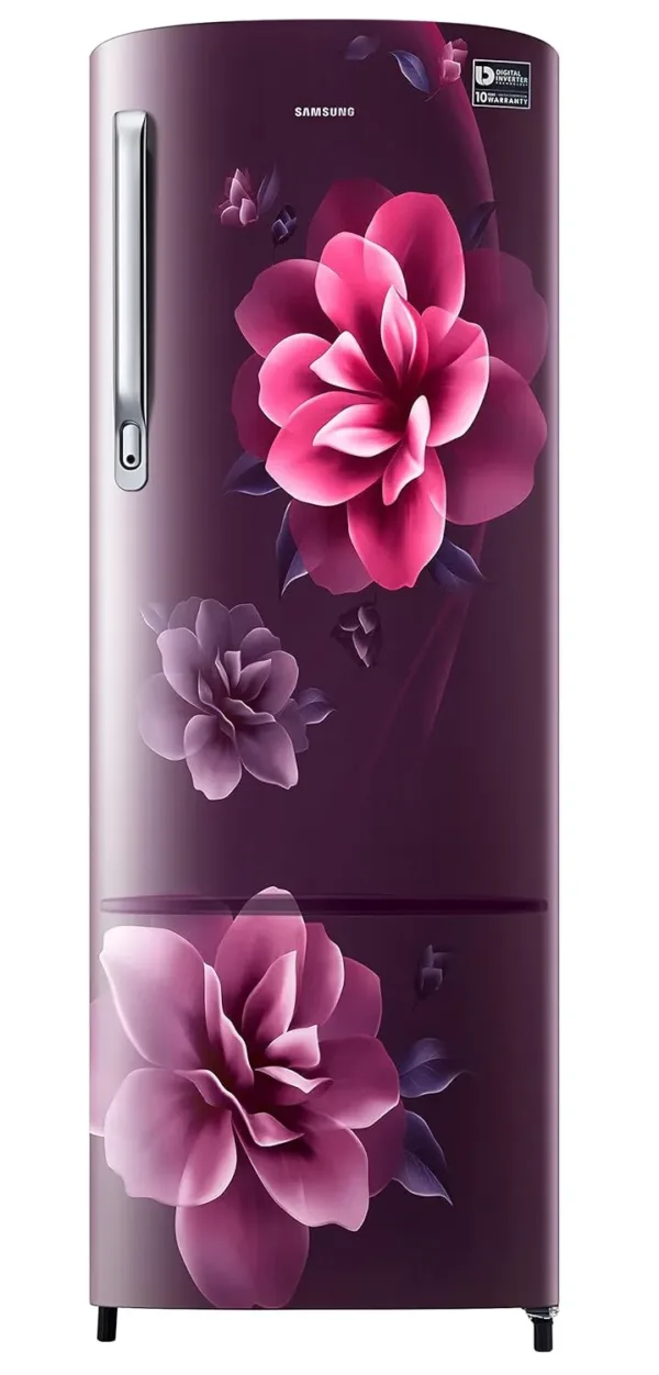 Samsung 223L 3 Star Inverter Direct-Cool Single Door Refrigerator Appliance (RR24C2723CR/NL,Camellia Purple) 2023 Model