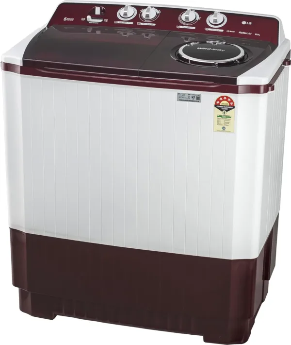 LG 8 kg 5 Star Wind jet dry Semi-Automatic Top Load Washing Machine ( Burgundy, Roller Jet Pulsator)