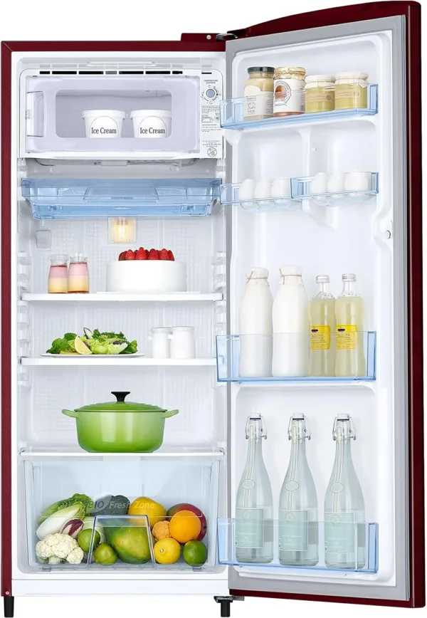 Samsung 192 L 1 Star Direct Cool Single Door Refrigerator (RR19A2YCA6R/NL, Mystic Overlay Red,) - Image 6