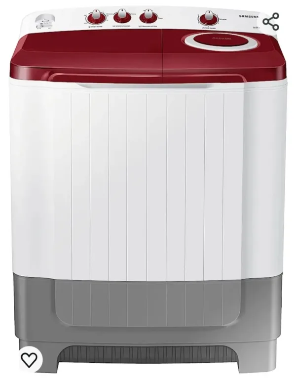 Samsung 8 Kg Semi-Automatic 5 Star Top Load Washing Machine (WT80R4000RG/TL, Light Grey, Wine Red ( Opaque), Hexa Storm Pulsator)