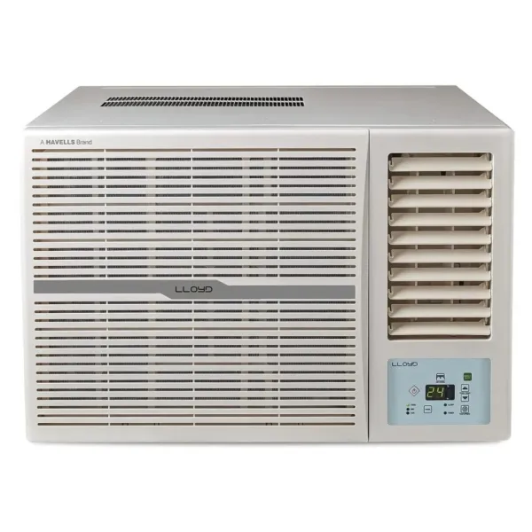 Lloyd 1.0 Ton 2 Star Fixed Speed Window AC (Copper, 2023 Model, White with Silver Deco Strip, GLW12C2YWSEW)