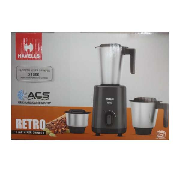 Havells RETRO NUTRI XL 500 MIXER GRINDER (3 JARS, BLACK )