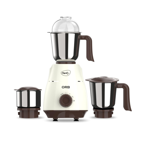 Pigeon by Stovekraft ORB Mixer Grinder 750 Watts Motor Warranty of 5 Years on Motor Over load Protection Wet & Dry Grinding with 500 ml 1000 ml and 1500 ml Jar Wet Grinding and Juicing, White